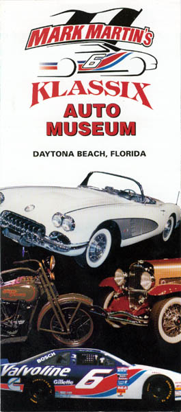 Mark Martin's Klassix Auto Museum brochure